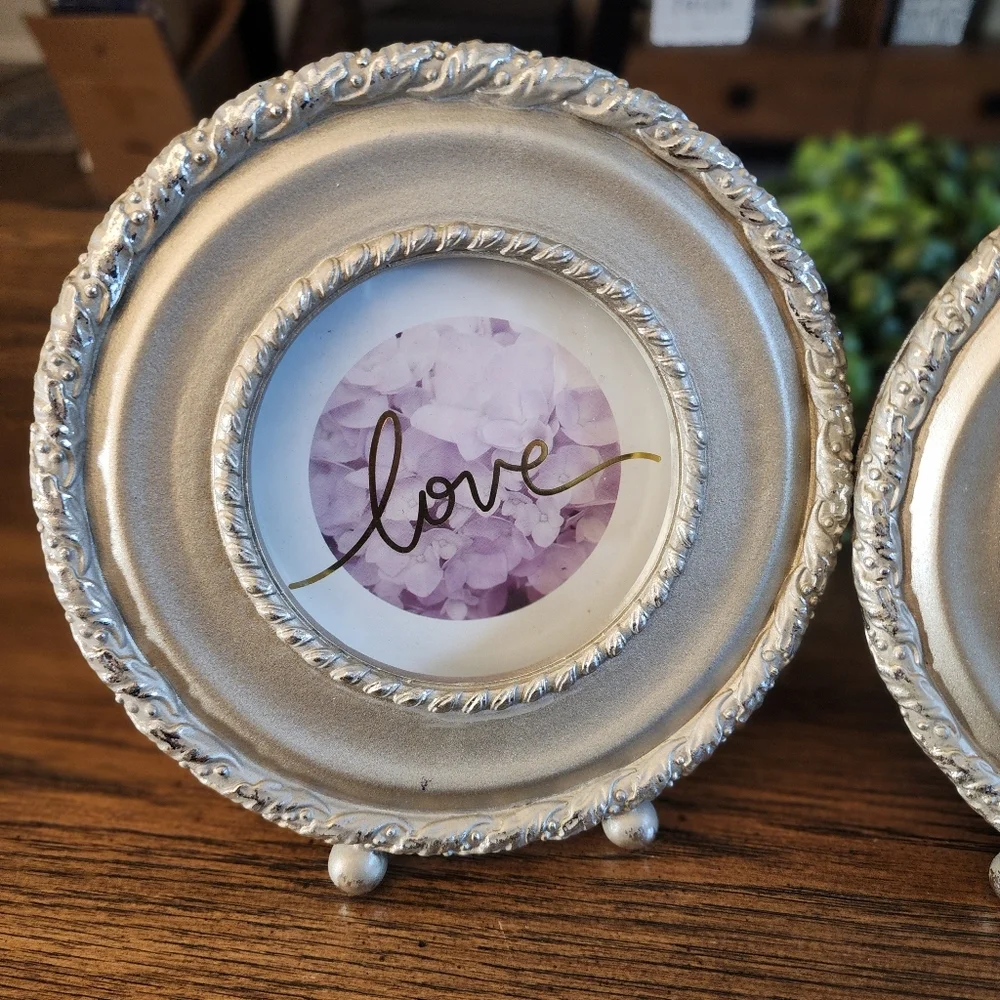 2pc Set of Round Braided Monochromatic Picture Frames - Picture 9 of 11